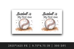 Watercolor ball sport Baseball is My First Love quote text words print 20 oz tumbler skinny mug wrap clipart t-shirt sublimation printable design