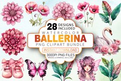 Watercolor Ballerina Clipart Bundle Product Image 1