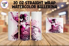 Watercolor Ballerina Sublimation Tumbler Wrap Product Image 1