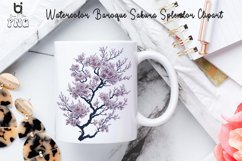 Watercolor Baroque Sakura Splendor Clipart, Product Image 4