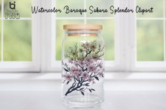 Watercolor Baroque Sakura Splendor Clipart, Product Image 5