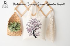 Watercolor Baroque Sakura Splendor Clipart, Product Image 7