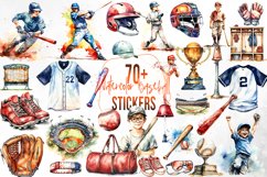 Watercolor Baseball Clipart Bundle Product Image 1