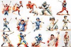 Watercolor Baseball Clipart Bundle Product Image 2