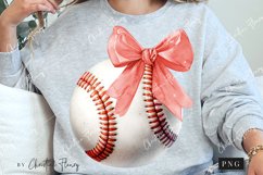 Red Coquette Bow Baseball PNG | Baseball PNG Product Image 2