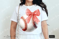 Red Coquette Bow Baseball PNG | Baseball PNG Product Image 3