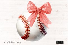 Red Coquette Bow Baseball PNG | Baseball PNG Product Image 4