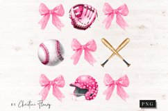 Baseball And Coquette Bow PNG | Baseball PNG Product Image 4