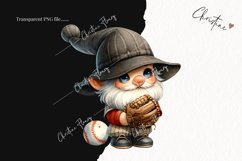 Watercolor Baseball Gnome PNG | Gnome PNG Product Image 2