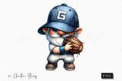 Watercolor Baseball Gnome PNG | Gnome PNG Product Image 1