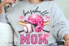 Chenille Baseball Mom Coquette PNG | Baseball PNG Product Image 2