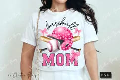 Chenille Baseball Mom Coquette PNG | Baseball PNG Product Image 3
