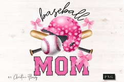 Chenille Baseball Mom Coquette PNG | Baseball PNG Product Image 4