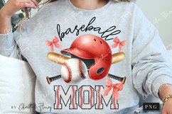 Red Baseball Chenille Mom Coquette PNG | Baseball PNG Product Image 2