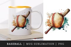 Watercolor baseball mug, cup wrap sublimation design bundle Product Image 3