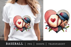 Watercolor cute baseball ball, bat, cap, hat and heart with laces t-shirt sublimation print designs bundle