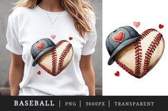 Watercolor cute baseball ball, bat, cap, hat and heart with laces t-shirt sublimation print designs bundle