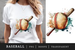 Watercolor cute baseball ball, bat, cap, hat and heart with laces t-shirt sublimation print designs bundle