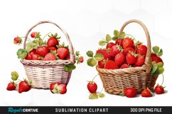 Watercolor Basket Strawberry Illustration PNG Clipart Product Image 1