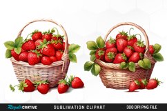 Watercolor Basket Strawberry Illustration PNG Clipart Product Image 1