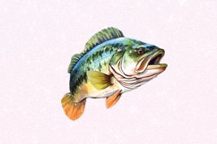 Bass Fishing Watercolor Sublimation clipart Product Image 6