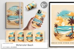 Digital Paper Watercolor Beach Product Image 1