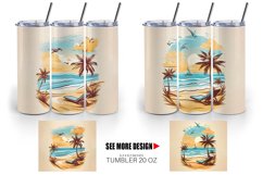 Watercolor Beach Tumbler Sublimation Wrap Product Image 3