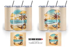 Watercolor Beach Tumbler Sublimation Wrap Product Image 4