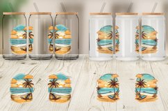 Glass Can Wraps Watercolor Beach Product Image 4