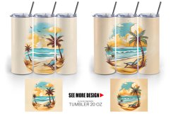 Watercolor Beach Tumbler Sublimation Wrap Product Image 5