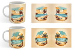 Watercolor Beach Mug sublimation design Product Image 4