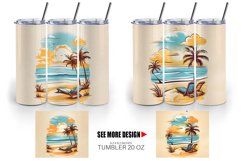 Watercolor Beach Tumbler Sublimation Wrap Product Image 6