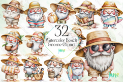Watercolor Beach Gnome Clipart Product Image 1