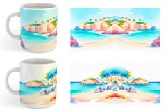 Watercolor Beach landscapes | Mug sublimation design Product Image 2