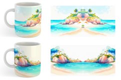 Watercolor Beach landscapes | Mug sublimation design Product Image 3