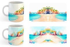 Watercolor Beach landscapes | Mug sublimation design Product Image 4