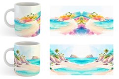 Watercolor Beach landscapes | Mug sublimation design Product Image 5