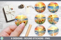 Bundle of six Watercolor Stickers designs.