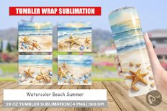 Tumbler Sublimation Wra Watercolor Beach Summerp Product Image 1