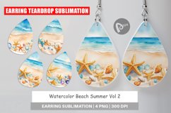 Earring Teardrop Watercolor Beach Summer Product Image 1