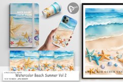 Digital Paper Watercolor Beach Summer Product Image 1