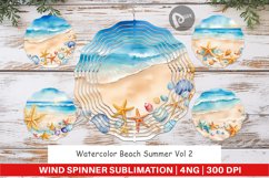 Wind Spinner Watercolor Beach Summer Product Image 1