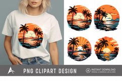 Watercolor Beach Sunsets Clipart Product Image 1