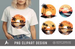 Watercolor Beach Sunsets Clipart Product Image 1
