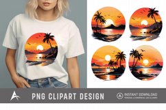 Watercolor Beach Sunsets Clipart Product Image 1