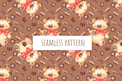 Watercolor Bear Chocolate Pattern Product Image 1