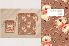 Watercolor Bear Chocolate Pattern Product Image 2