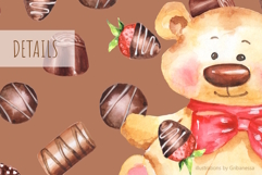 Watercolor Bear Chocolate Pattern Product Image 3