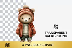 Watercolor Bear Clipart , Animal Sublimation PNG Product Image 2