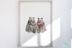 Watercolor Bear Family Clipart Product Image 5